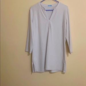 J. McLaughlin light grey, long sleeve tunic